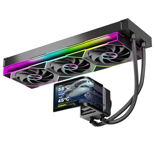 Chill Arc 360mm AIO CPU Cooler, 6.67" 2K AMOLED Screen-Wh | White 320W TDP Water Liquid Cooling | ARGB Fans | Intel LGA1851/1700/115X & AMD AM5/AM4 Compatible| Low noise
