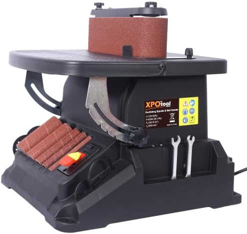Vertical Oscillating Spindle Sander & Belt Sander - 1-17/32" dust port, 5 Sanding Sleeves