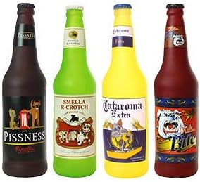 SILLY SQUEAKERS Tuffy Beer Bottle Dog Toy: Squeaky Dog Toy, Washable and Floats, Vinyl