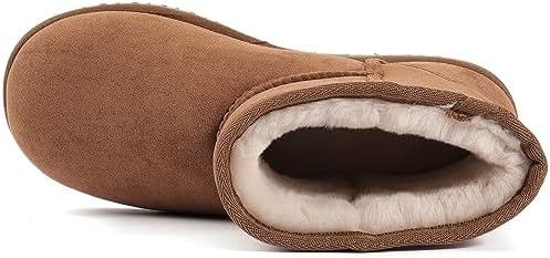 Zizor Women's Cozy Short Bootie Slippers, Winter Warm Hard Bottom House Shoes with Fuzzy Lining