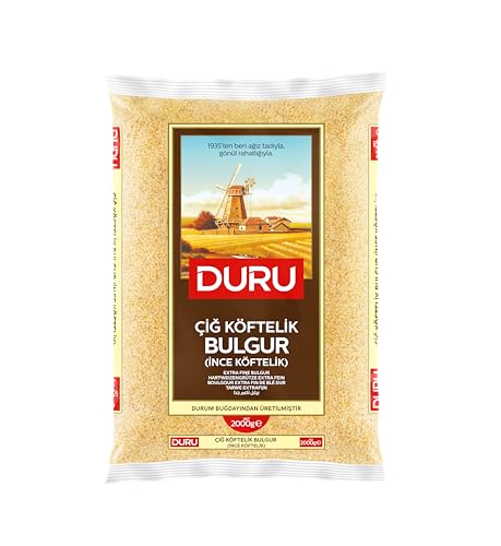 Duru Extra Fine Bulgur, 35.2oz (1000g), Wheat Berries, 100% Natural and Certificated, High Fiber and Protein, Non-GMO, Great for Vegan Recipes, Better than Rice