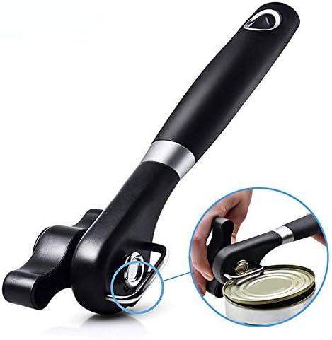 Side Cut Can Opener, Smooth Edge Manual Can Opener, Black