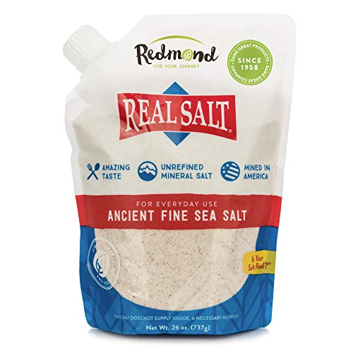 REDMOND Real Sea Salt - Natural Unrefined Gluten Free Fine, 26 Ounce Pouch (1 Pack)