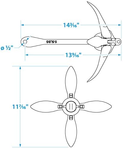 Seachoice Folding Grapnel Anchor – For Small Craft and Dinghies – Multiple Sizes