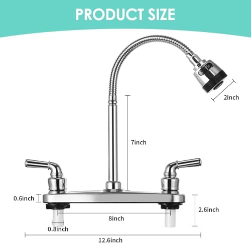 RV Kitchen Faucet Non-Metallic, Flexible Spout for Campers, Motorhomes, Travel Trailers