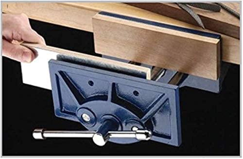 Groz 6-Inch Portable Woodworking Vise, Dual Mount Bench Clamp or Bolt-Down, Cast Iron with Toe-In Jaws and Chrome-Plated Screw, for Woodworkers and DIY (39006)