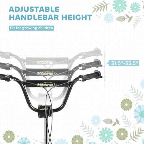 Aosom Kick Scooter with Dual Caliper Brakes Ages 5+ Max Load 220lbs