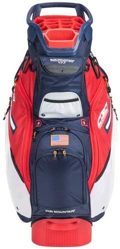 Sun Mountain Golf 2020 C-130 Cart Bag (Navy-White-RED, C-130 CHRG)