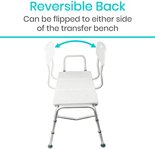 Vive Shower Bench for Transfers - Heavy Duty Tub Transfer Bench for Bathtub, Holds 400 lbs - Shower Chair for Elderly, Disabled