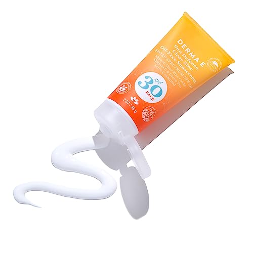 DERMA E Sun Defense Mineral Oil-Free Sunscreen SPF 30 Face – Broad Spectrum Facial Sun Cream – Hypoallergenic