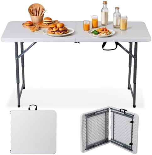 ZenStyle 3 ft Indoor Outdoor Heavy Duty Portable Plastic Folding Table