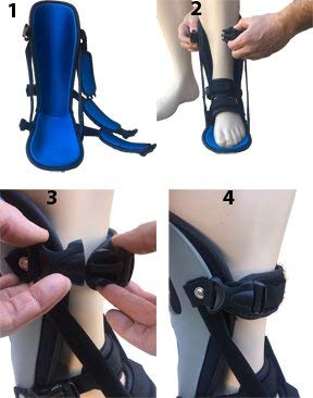 Plantar Fasciitis Adjustable Night Splint. Sleeping boot for foot stretching. P.F. Night Splint with wedge for dorsiflexion. Achilles tendonitis, Heel and Bone Spur, Tendon and Calf Stretching, Arch Pain Treatment. Fits Left & Right Foot. L4398 (Medium)