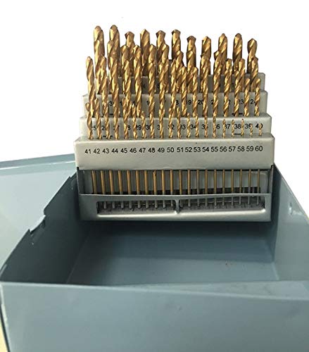 60Pc 1#-60# TiN Coated Drill Bit Set HSS Steel (0.228"-0.040") | A practical and affordable drilling bit, suitable for household use and DIY projects