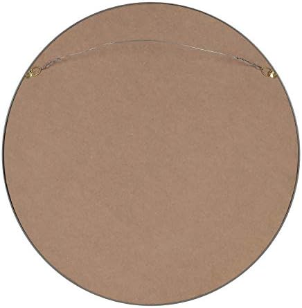 Kate and Laurel Travis Round Wood Wall Vanity Mirror, 22 Inch Diameter, Gray