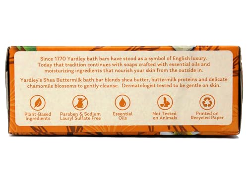 Yardley Shea Buttermilk Bath Bar 4oz 4 Pack