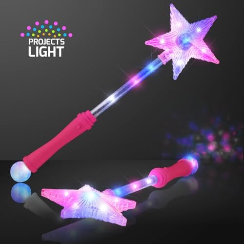 Pink Super Star Princess LED Light Up Magic Wand for Kids