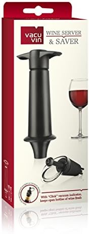 Vacu Vin Wine Pump, Plastic, 5 x 8.3 x 22 cm Black