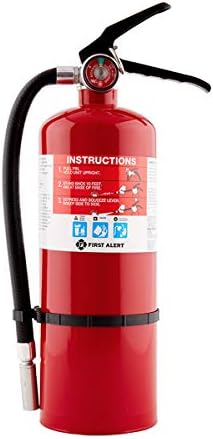 First Alert PRO5 Rechargeable Heavy Duty Plus Fire Extinguisher UL Rated 3-A:40-B:C, Red, 10 lbs | PRO5 Rechargable UL RATED 3-A:40-B:C, Red, 1-Pack