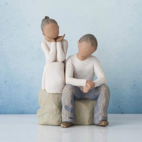 Willow Tree We are Three, Sculpted Hand-Painted Figure, Darker Skin | Cast from a Susan Lordi Original Carving, Celebrates Close Bonds, Meaningful Relationships, Thoughtful Keepsake Gift Idea