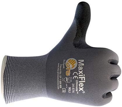 MaxiFlex Seamless Knit Nylon Gloves with Nitrile Coat and Micro Foam Grip on Palm and Fingers Cut Resistance
