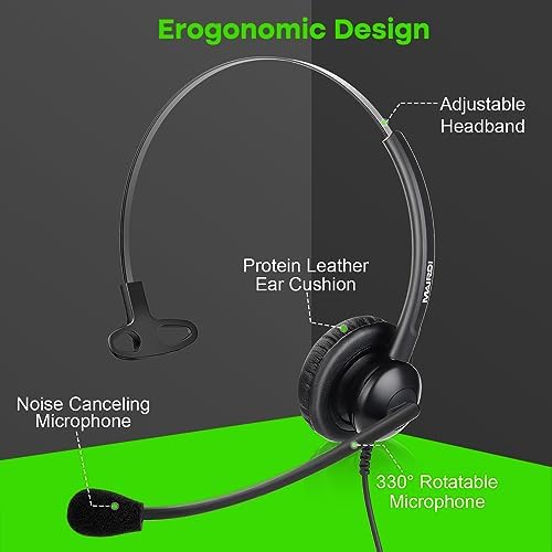 MAIRDI Telephone Headset with Microphone Noise Canceling
