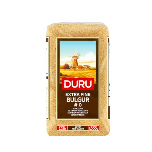 Duru Extra Fine Bulgur, 35.2oz (1000g), Wheat Berries, 100% Natural and Certificated, High Fiber and Protein, Non-GMO, Great for Vegan Recipes, Better than Rice