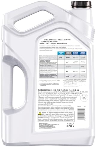 Shell Rotella T4 Triple Protection 15W-40 Diesel Engine Oil, 1 Gallon