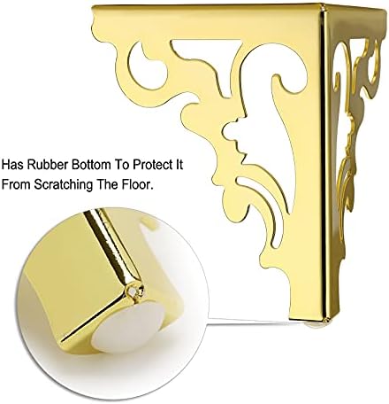 OwnMy 4PCS Metal Furniture Legs Feet, Modern Sofa Cabinet Legs for Repairs | 15cm / 6 Inch Sofa Legs for Dresser, Wardrobe, Tea Table, Worktop, Shelves, Bed, Weight Capacity of 550 lbs Per Leg, Black