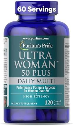 Puritan's Pride Ultra Woman 50 Plus Daily Multivitamin, 120 Count | High Potency Performance Time Release Daily Multivitamin with Zinc