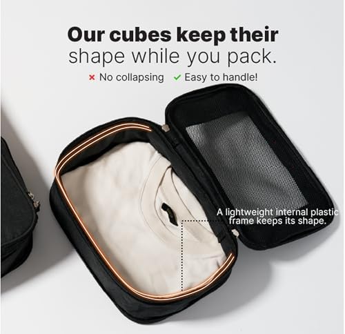 LeanTravel Premium Compression Packing Cubes for Travel - Suitcase Organizer Bags with Double Zipper & Breathable Mesh Panel - Space Saving Carry On Luggage Essentials (6-Pack, Grey)