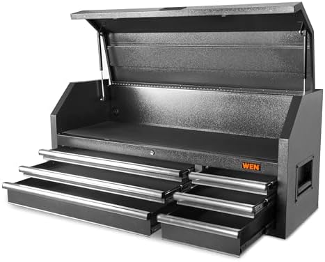 WEN 52-Inch Premium Rolling Tool Cabinet, Black, Heavy Duty 21-Gauge Powder-Coated Steel Construction, for Garage and Workshop (GG532B)