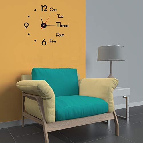 10-20 Inch DIY Wall Clock 3D Frameless Silent Non Ticking