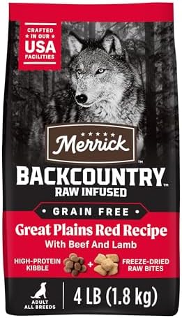 Merrick Backcountry Dry Dog Food Great Plains Red Recipe 4 lb Bag