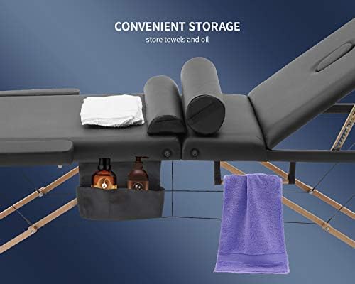BestMassage Massage Bed Portable Massage Table 28 inch Wide Lash Bed Height Adjustable PU Leather 2 Folding with Oxford Bag for Spa Footmassage Facial CareSpa Tattoo
