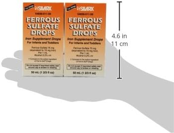 Ferrous Sulfate Iron 15mg/ml Supplement Drops 50ml Bottle -Pack of 3-