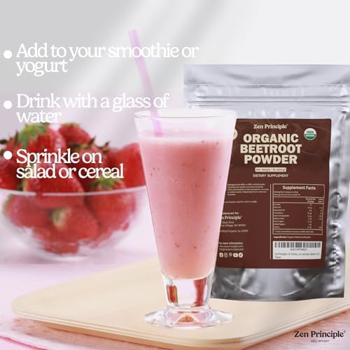 1 lb. Premium Organic Beetroot Powder. 100% USDA Certified. More Fiber and Less Sugar Than Beet Juice. All Natural Energy Boost