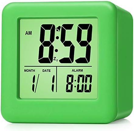 Plumeet Digital Alarm Clock Kids Clock with Snooze and White Nightlight - Easy Setting Travel Alarm Clocks Display Time, Date