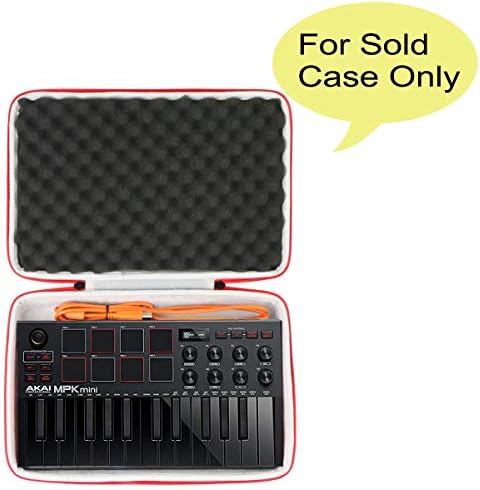 co2CREA Hard Case for Akai MPK Mini MKII/Play 25 Key Keyboard Controller | Compatible with MIDI Keyboard Controller, Travel Protective Storage Bag with Mesh Pocket & Handle