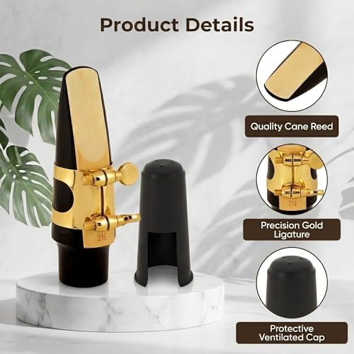 Cecilio 4C Alto Saxophone Mouthpiece with Ligature, Reed & Cap