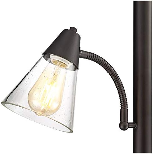 Warwick 71 1/2" Tall Tiger Bronze and Seeded Glass Torchiere Floor Lamp | Industrial Tree LED 3-Light Edison 5 Metal Clear Seedy Shade for Living