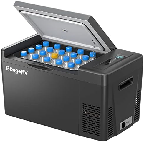 BougeRV 12v refrigerator 23 Quart, -8℉~50℉ Portable Freezer for Car, Grey