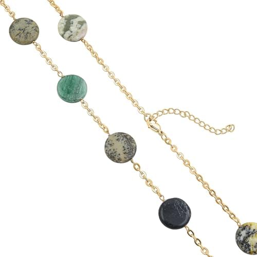 Beaded Necklace 24-26 Inches in ION Plated Gold Stainless Steel