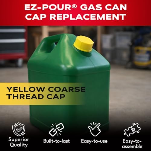 EZ-POUR® Solid Base Storage Cap, Yellow, Coarse Thread