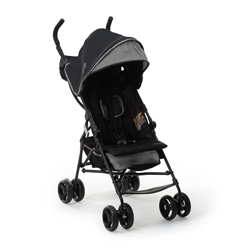 Ingenuity 3D Mini Convenience Stroller – Lightweight Stroller with Compact Fold, Multi-Position Recline, Canopy with Pop Out Sun Visor – Umbrella Stroller for Travel & More, Blue/Black
