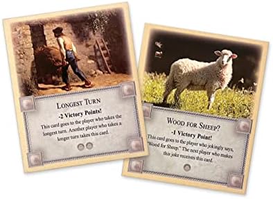 Longest Turn and Wood for Sheep Cards Compatible with Catan's Settlers of Catan 5th Edition, Seafarers, Cities and Knights and Catan Expansions