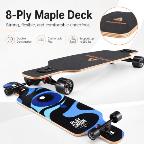 Playshion 39 Inch Drop Through Longboard Skateboard for Beginners
