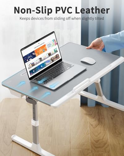 Laptop Lap Desk for Bed, SAIJI X-Large Adjustable Laptop Table