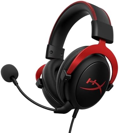 HyperX Cloud II Gaming Headset - 7.1 Surround Sound - Memory Foam Ear Pads - Durable Aluminum Frame - Multi Platform Headset - Works with PC, PS4, PS4 PRO, Xbox One, Xbox One S - Red (KHX-HSCP-RD) | 7.1 Surround Sound, Memory Foam Ear Pads, Durable Alumi…