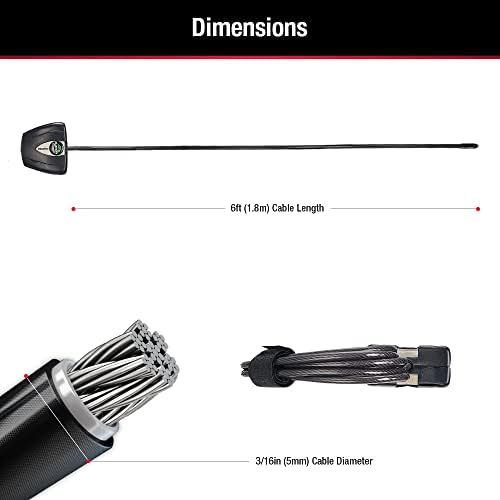 Master Lock Black Python Bike Lock with Key, Adjustable Metal Cable Lock has a Weather Resistant Vinyl Coating for Outdoor Equipment, Bicycles, 6 Feet Long, 8417D