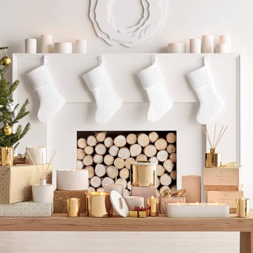 Thymes Frasier Fir Candle - Gilded Collection - Wood Grain Ceramic Design with 24-Karate Gold Rim - Mountain Fresh Fragrance - Elegant Winter Candle Scents - Gifts for Women & Men (3-Wick, 20 oz)